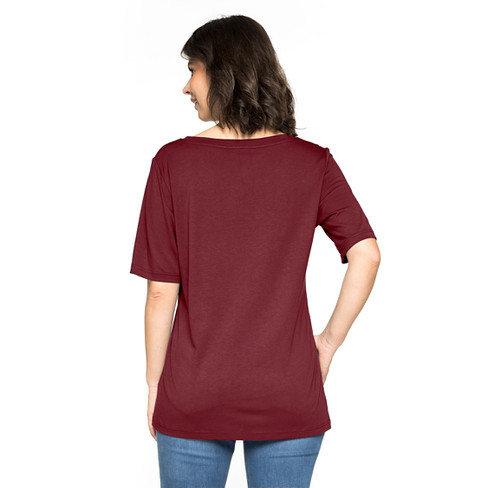 T-Shirt aus Bio-Baumwolle und TENCEL™, bordeaux