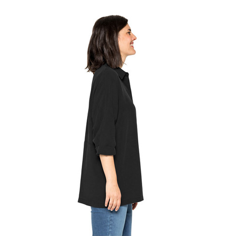 Oversize-Bluse aus TENCEL™, schwarz