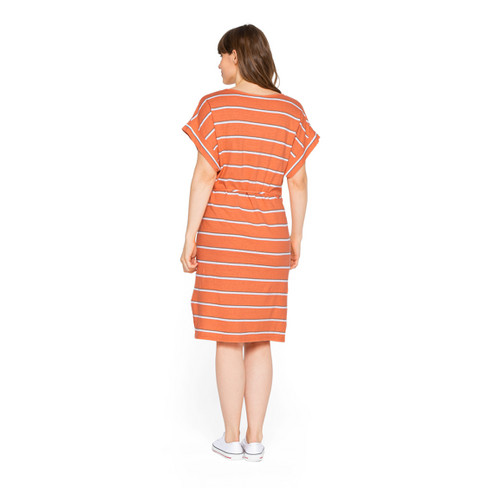 Kleid, orange-geringelt