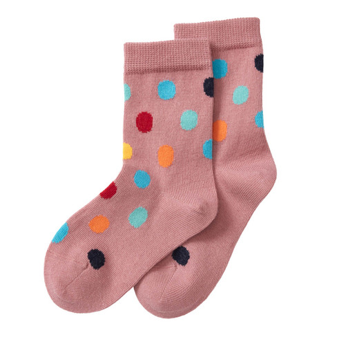 Socken Punkte aus Bio-Baumwolle, rose-gepunktet