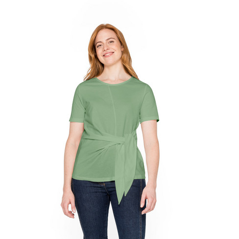 T-Shirt in Wickeloptik aus reiner Bio-Baumwolle, melisse