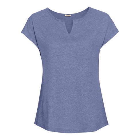 T-Shirt aus Hanf und Bio-Baumwolle, taubenblau