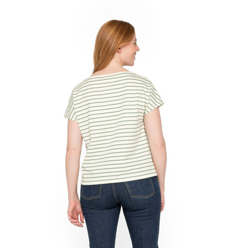 Gestreiftes T-Shirt aus reiner Bio-Baumwolle, schilf-geringelt
