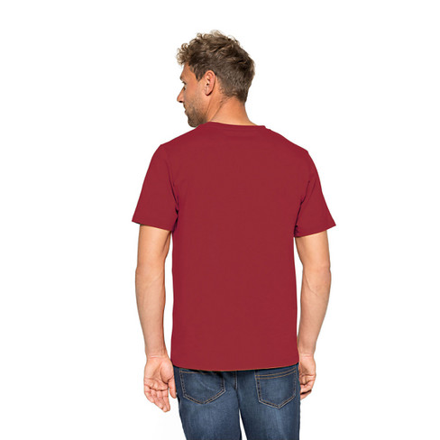 T-Shirt aus Bio-Baumwolle mit Elastan, bordeaux