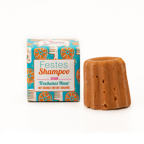 Festes Shampoo Orange, für trockenes Haar, 55 g