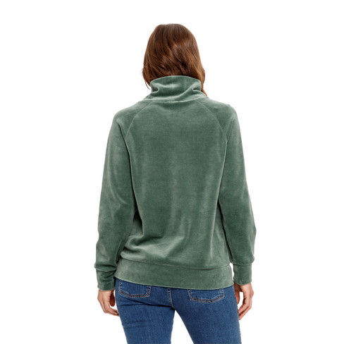 Nicki-Sweatshirt aus reiner Bio-Baumwolle, lorbeer