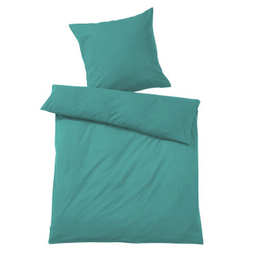 Flanell-Bettwäsche in Unifarben aus reiner Bio-Baumwolle, smaragd
