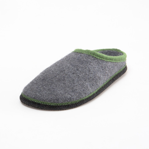 Pantoffel BIO FIT, graumeliert-grün