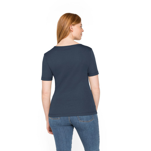 T-Shirt aus reiner Bio-Baumwolle, nachtblau