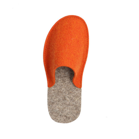 Pantoffel aus Wollfilz, orange