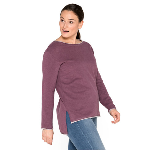 Sweatshirt aus Bio-Baumwolle, plum-melange