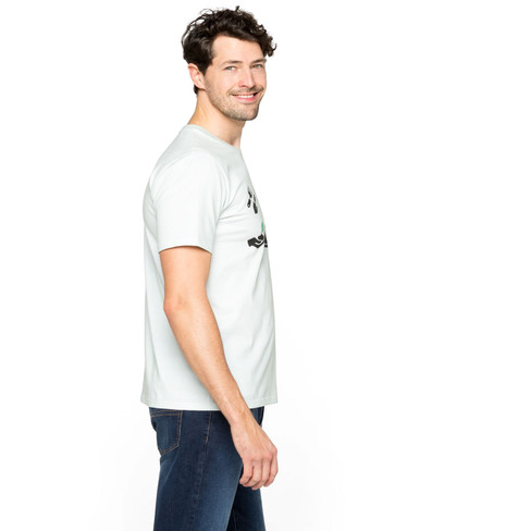 Kurzarm Print-Shirt aus Bio-Baumwolle, mint