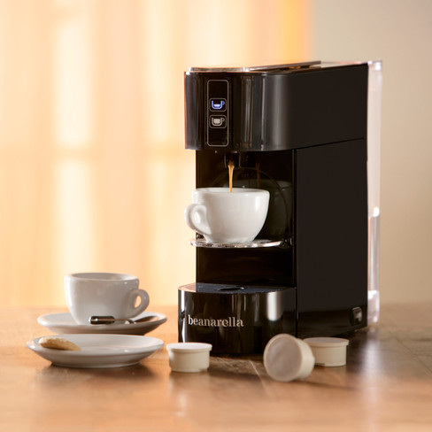 Kaffeemaschine mit kompostierbaren Kaffeekapseln Beanarella PUK