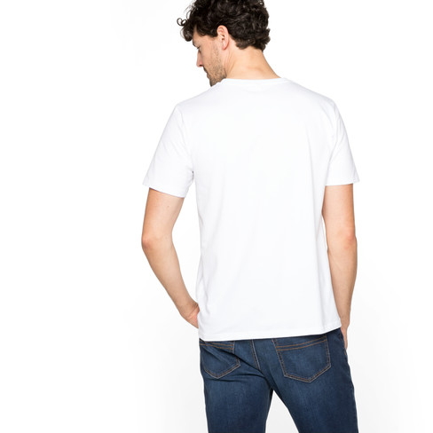 Kurzarm Print-Shirt aus Bio-Baumwolle Motiv BERGE, weiß