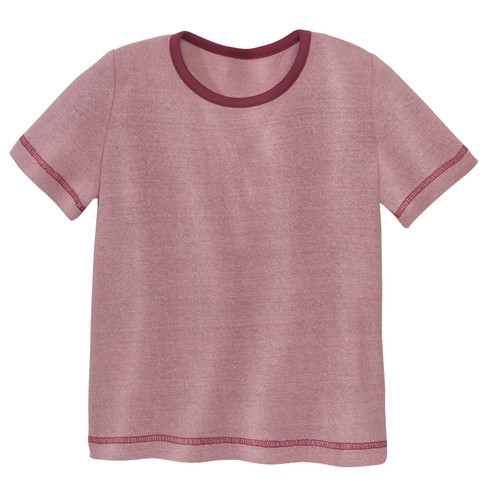 Kurzarmshirt aus Bourrette-Seide, rosa