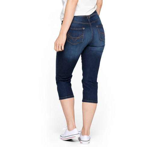 Capri-Jeans aus Bio-Baumwolle, nachtblau