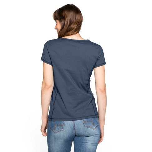T-Shirt aus reiner Bio-Baumwolle, rauchblau