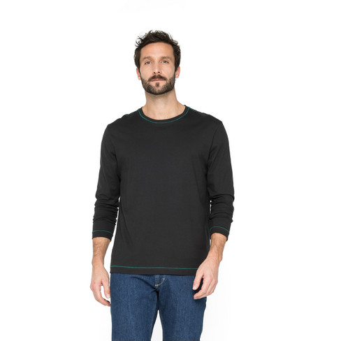 Langarmshirt aus Bio-Baumwolle, schwarz