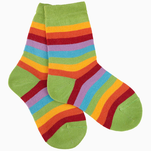 Baumwoll-Socken, apfelgrün-multicolor