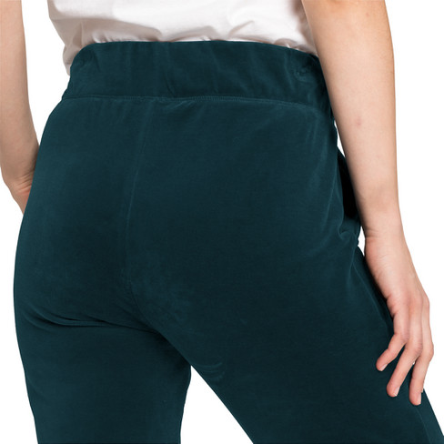 Nicki-Hose aus reiner Bio-Baumwolle mit elastischem Bund, petrol