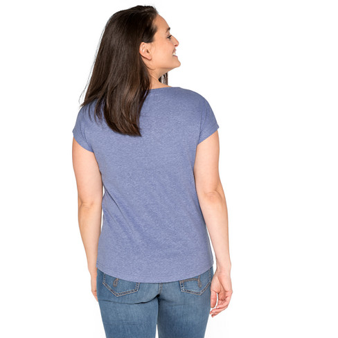 T-Shirt aus Hanf und Bio-Baumwolle, taubenblau