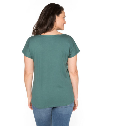 T-Shirt mit Rundhalsausschnitt aus Bio-Baumwolle, oregano