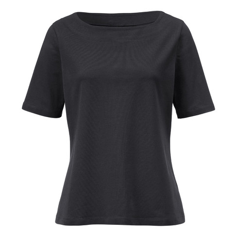 Tailliertes T-Shirt aus Bio-Baumwolle, schwarz