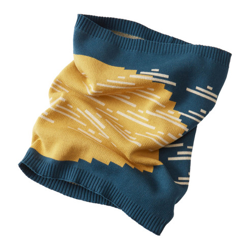 Loop-Schal aus Bio-Baumwolle mit Merinowolle, atlantik gemustert